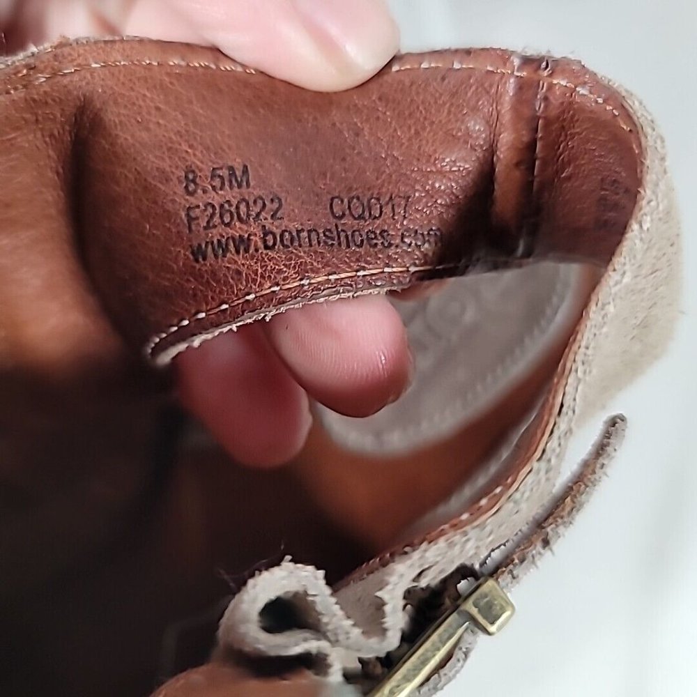 Born Leather Booties Brown/tan Sling Back Ankle Size 8.5 - Picture 12 of 12